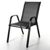 Stacking Textoline Chair Black Outdoor Bistro High Back Seating Restaurant Cafe