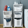 4 Wheeled Multi Purpose 2/3 Tier Laundry Hamper Basket Storage Cart Organiser