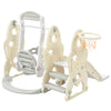 4in1 Kids Slide and Swing Set for Baby Toddler w/ Swing Slide Climber Hoop Beige