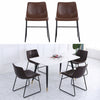 2PCS Faux Leather Dining Chairs Kitchen Dining Room Chair Industrial Metal Frame