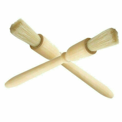 2 Pack Wooden Pastry Brush Baking Cooking Glazing Basting Oil Kitchen Bristles