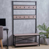 Industrial Steel Clothes Rail Rack Stand Rustic Wood Retro Vintage Garment 180cm
