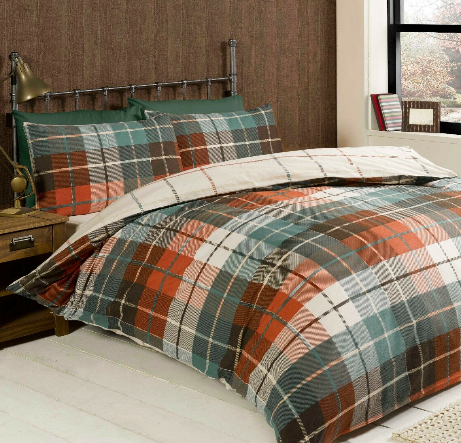 THERMAL 100% BRUSHED COTTON FLANNELETTE QUILT DUVET COVER BED SET COSY WARM SOFT