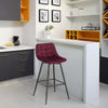 2 x Barstool Breakfast stool Metal+Velvet Counter Bar Chair Faux Bar Stool