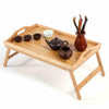 Wooden Bamboo Food Serving Breakfast Tea Coffee in Bed Lap Tray Folding Legs