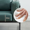 Green Sofa Armchair with Padded Seat Metal Legs Faux Leather Sofa Living Room