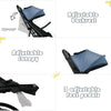 Foldable Baby Stroller Pushchair Pram Toddler Buggy Adjustable Backrest Footrest