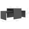 Coffee Table Set Chipboard Accent Side End Couch Table High Gloss Grey