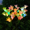 2Pcs 4 LED Solar Power Lily Flower Stake Lights Outdoor Garden Decor Patio Lamp