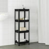 Bathroom Shelf Unit, 4 Tier, Black 36x23x100cm