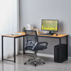 L-shaped Corner Computer Desk Office Workstation Metal Leg Home Table&Stand MDF