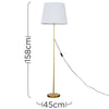 MiniSun Floor Lamp - Modern Gold Stem Living Room Light XL Shade LED Bulb A+