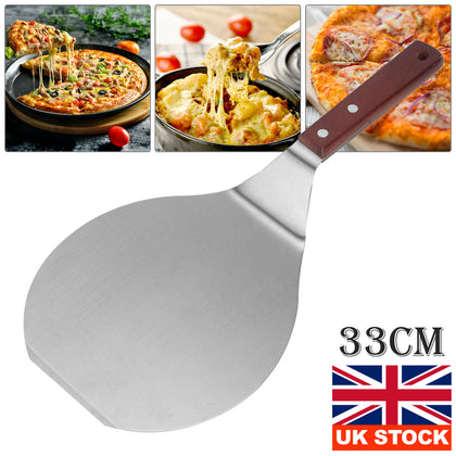 Pizza Peel Shovel Stainless Steel Paddle Pancake Oven Baking Tool Wood Handle