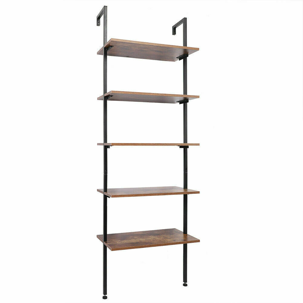 5 Tier Ladder Shelf Shelving Unit DIY Plant Display Stand Book Wall Rack Storage