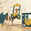 4 in 1 Bus Slide Swing Set with Basketball Hoop Childrens Kids Baby In- Outdoor