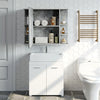 Bathroom Mirror Cabinet with 6 Shelves Wall Mounted Storage Cupboard 80x20x64cm