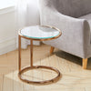 Round Tempered Glass Coffee Table Sofa Side End Table Living Room Home Furniture