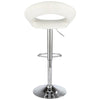 2 Bar Stools White Eclipse Swivel PU Leather Chrome Kitchen Chair Gas Lift