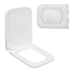 Luxury Square Toilet Seat Heavy Duty White Soft Close Top Quick Release Hinges