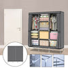 Grey Stylish Canvas Material Wardrobe Storage Large Fabric Portable Cupboard New