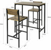 Industrial Bar Table and 2 Stools Dining Kitchen Vintage Tall Breakfast Rustic