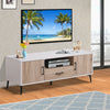 Mid-Century Modern TV Stand Media Storage Retro Lowboard Cupboard Doors Drawer
