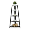 5 TIER CORNER WOODEN FREESTANDING LADDER SHELF UNIT HOME DISPLAY BOOKCASE OFFICE