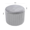 Velvet Grey Footstool Pouffe Round Footrest Makeup Dressing Table Stool Chair