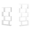 White Bookcase S Shaped Bookcase Freestanding Display Stand Modern Shelving Unit