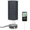 Modern USB Table Lamp Fabric Bedside Table Lamp With Dual USB Charging Ports
