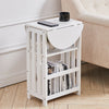 White Small Magazine Rack Shelf Wood Side End Table Coffee Lamp Desk StandHolder