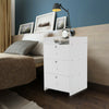 3 Drawers Bedside Table Bedroom Cabinet Storage Night Stand White End Table UK