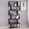 6 Shelf Bookcase Modern S-Shaped Z-Shelf Style Bookshelf Multifunctional