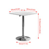 Bar Table Side Breakfast Table Adjustable Chrome 360 Swivel Bistro Black/White