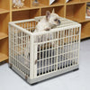97CM Dog Cage Puppy Pet Crate Travel Carrier Small Medium Large Kennel W/Wheel