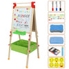 Children Two Sided Easel BlackBoard Magnetic WhiteBoard with Storage Tray & Kits