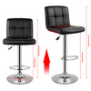 2×Bar Stools Leather Chairs Breakfast Chairs Swivel Gas Lift Kitchen Cushioned