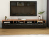 Modern 100cm Black & Walnut TV Unit Stand Cabinet RGB LED Lights Living Room