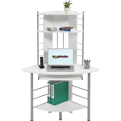 Corner Computer Desk with Shelves & Storage Office Furniture Piranha Oscar PC 8g