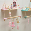 INS Wall Hanging Rope Swing Shelf Wooden Beads Rack Nursery Bedroom Decor UK