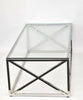 Glass Coffee Table Chrome Stainless Steel Modern Tempered Glass Living Room