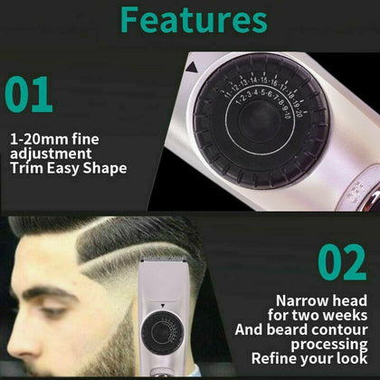 New Professional Hair Clippers Mens Trimmers Machine Cordless Beard Shavers UK