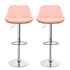 2×Bar Stools Leather Chairs Breakfast Chairs Swivel Gas Lift Kitchen Cushioned