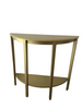 Wooden Half Moon Round Hallway Entrance Console Table Furniture In Gold & White