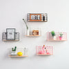 Nordic Industrial Style Wall Mounted Shelf Unit Metal Wire Floating Shelves Rack