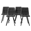 Pair of Grey PU/ Faux Leather Dining Chairs Padded Kitchen Restaurant Chairs