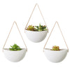 3pcs Ceramic Wall Hanging Planter Succulent Flower Pot Basket Holder Decorative