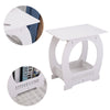 Small Side End Coffee Table Beside lamp Stand Nightstand Storage Shelf White