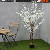 150cm Artificial Cherry Peach Blossom Tree White Flower Potted Plant Garden Home