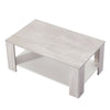 Coffee Table 2 Tier Console Table Bottom Shelf Storage Retro Living Room Table